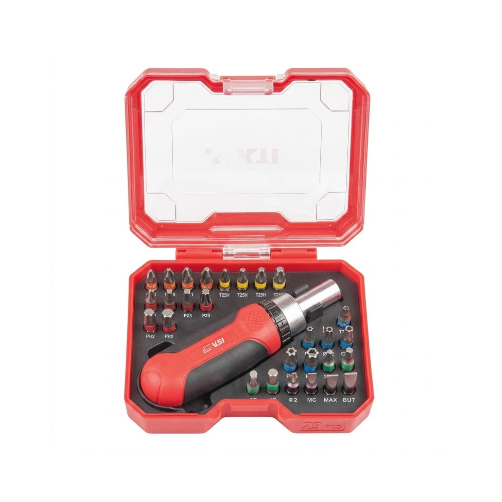 ASSORTIMENTI 29 PEZZI INSERTI COLORI MISTI GIRAVITE A CRICCHETTO