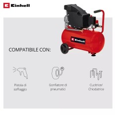 COMPRESSORE AC COASSIALE TC-AC 190/24/8 LUBRIFICATO LT 24 HP 2.0 EINHELL