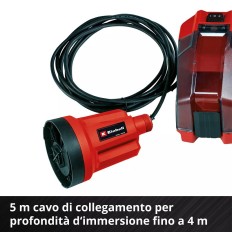 POMPA SOMMERSA PER ACQUE CHIARE A BATTERIA GE-SP 18 LL LI-SOLO EINHELL