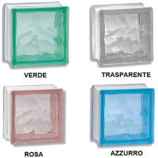 MATTONE VETRO ONDULATO CM 19X19X8