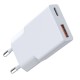 CARICABATTERIE SLIM PER TELEFONI 25W 2 OUT USB A - USB C BIANCO