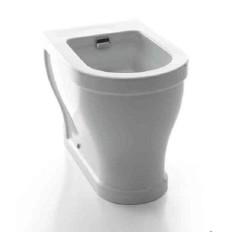 SANITARI COPPIA OPERA BIDET MONOFORO VASO CON SEDILE SCARICO BIDIREZIONALE COLORE BIANCO INSTALLAZIONE A TERRA LINEA TONDA