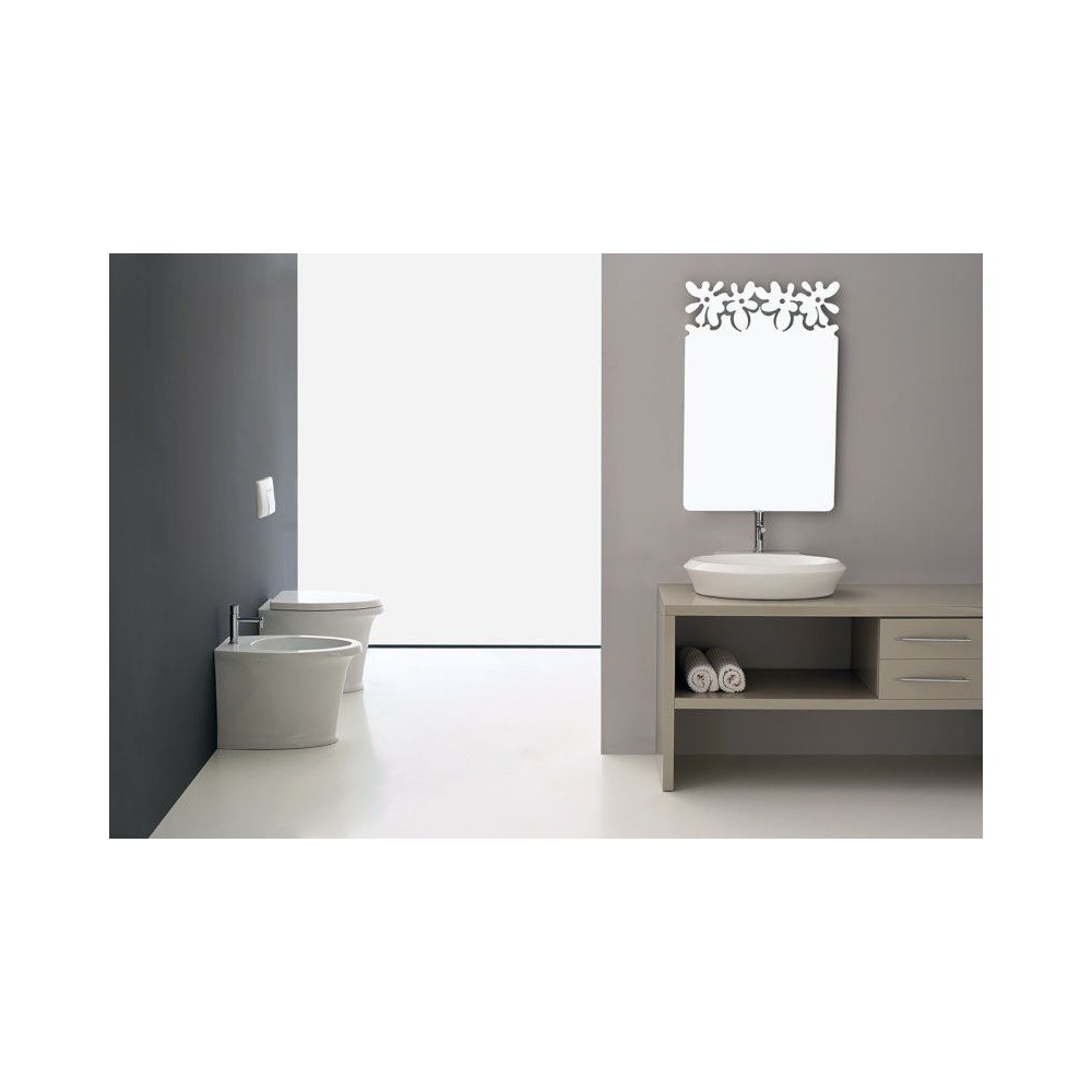 SANITARI COPPIA CITY BIDET MONOFORO VASO CON SEDILE COLORE BIANCO APPOGGIO A TERRA