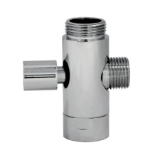 DEVIATORE DOCCIA CROMO X COLONNA PULSANTE Ø  3/4" MASCHIO X 3/4" FEMMINA X 1/2" MASCHIO DAMAST