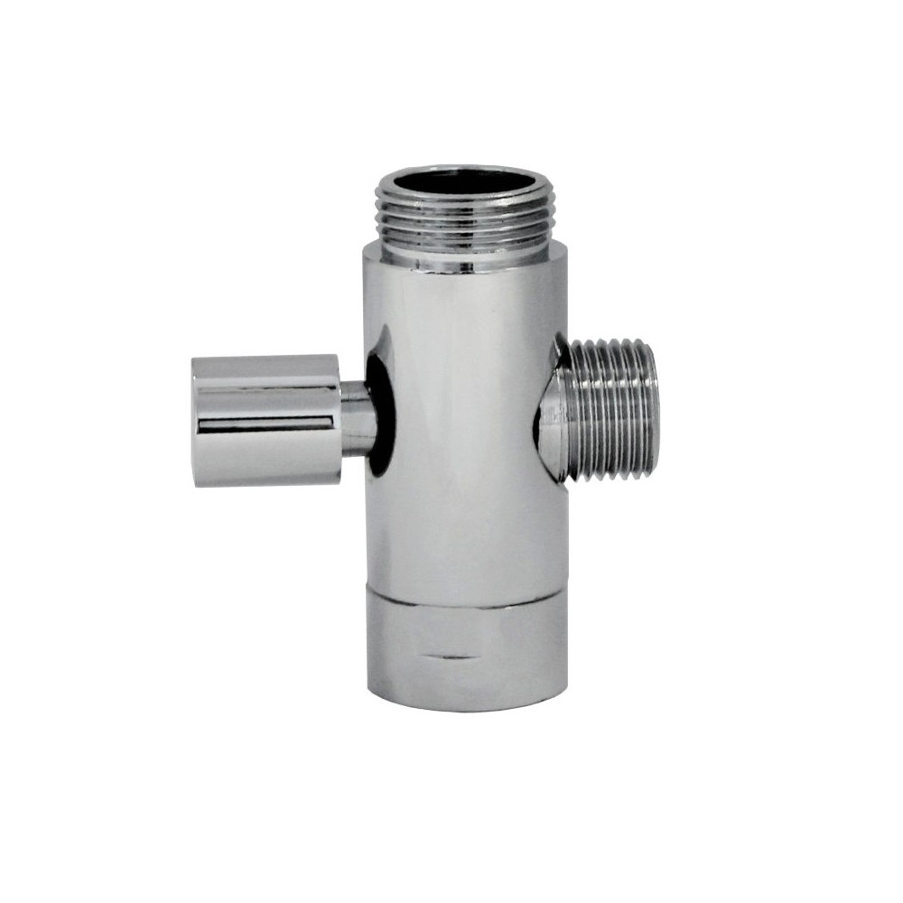 DEVIATORE DOCCIA CROMO X COLONNA PULSANTE Ø  3/4" MASCHIO X 3/4" FEMMINA X 1/2" MASCHIO DAMAST