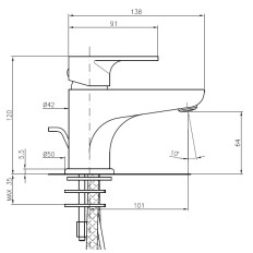 MISCELATORE A100 LAVABO CROMO SCARICO 1"1/4 FRAMO