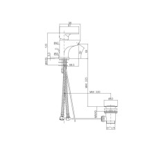 MISCELATORE A100 BIDET CROMO SCARICO 1"1/4 FRAMO