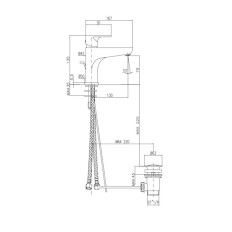 MISCELATORE A100 LAVABO BOCCA LUNGA CROMO SCARICO 1"1/4 FRAMO