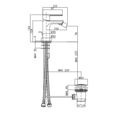 MISCELATORE E300 BIDET CROMO CON SCARICO 1"1/4 FRAMO