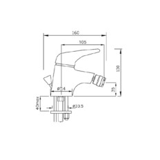 MISCELATORE ASIA BIDET CROMO CON SCARICO 1"1/4FRA.MO