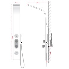 COLONNA DOCCIA MULTIWELLNESS SMART CM 15X125 ACCIAIO SATINATO