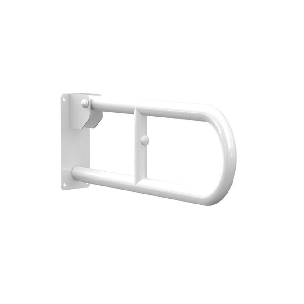 ACCESSORI PER DISABILI MANIGLIONE BARRA RIBALTABILE DA MURO LACCATO BIANCO