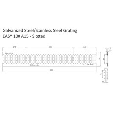 GRIGLIA EASY PER CANALETTE A PIOLI MT 1 ACCIAIO ZINCATO CLASSE A15-EN1433