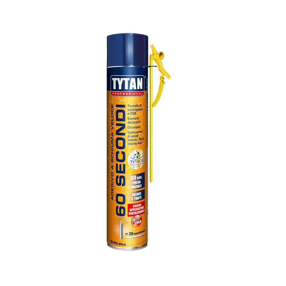 SCHIUMA RAPIDA 60 SECONDI ADESIVA MANUALE ERGO DA ML 750 GIALLO TYTAN
