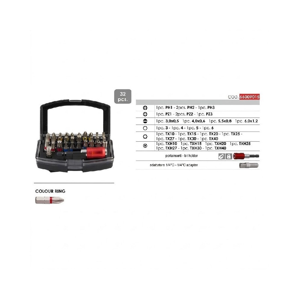 INSERTI ASSORTIMENTO ASTUCCIO 1/4 PORTAINSERTI SGANCIO RAPIDO PCS 32 LTI