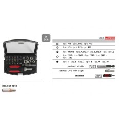 INSERTI ASSORTIMENTO ASTUCCIO 1/4” COLOUR GIRAVITE A CRICCHETTO PCS 26 LTI