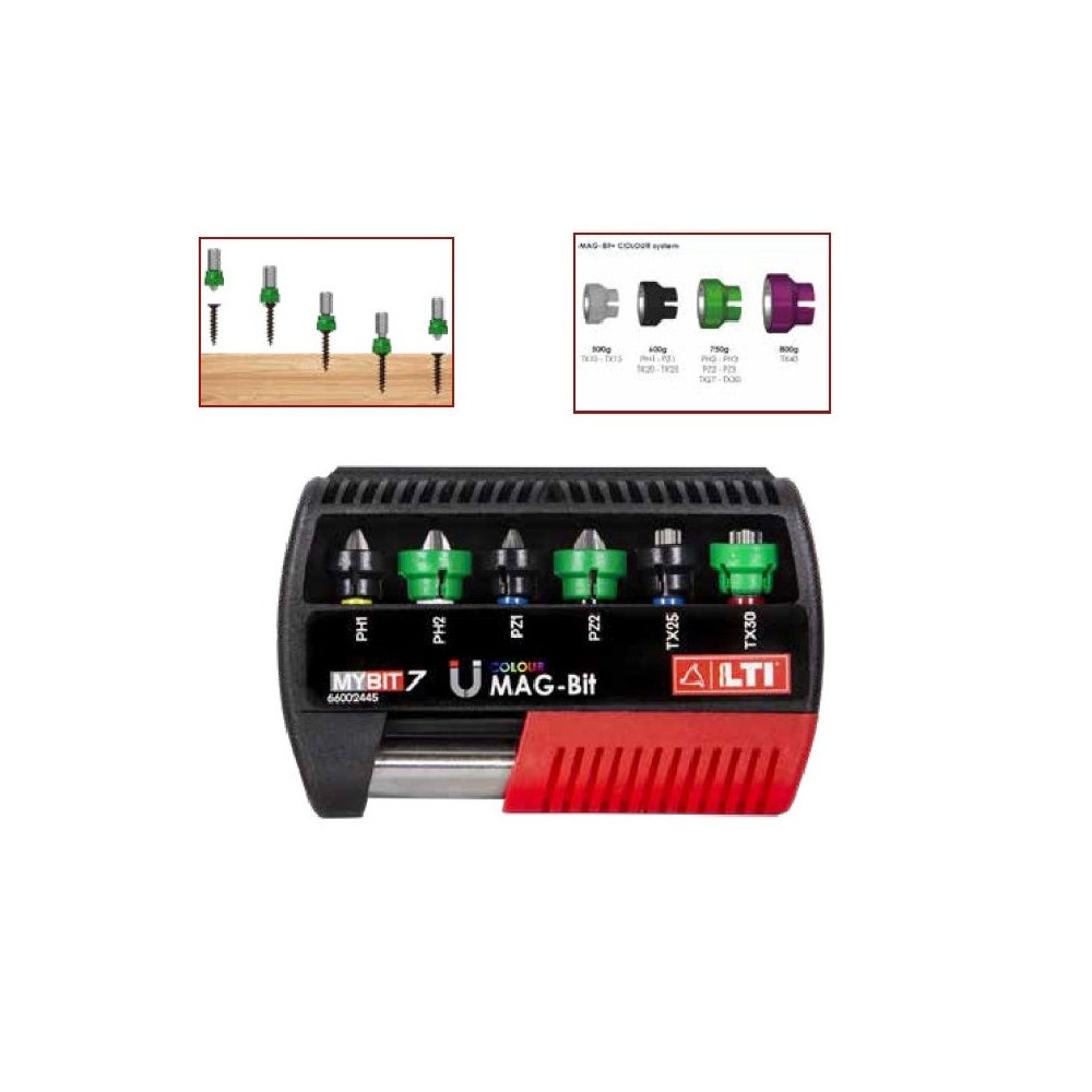 INSERTI PROFESSIONALI MAG-BIT COLOUR MIX PH/PZ/TX PEZZI 6 + PORTA INSERTO LTI