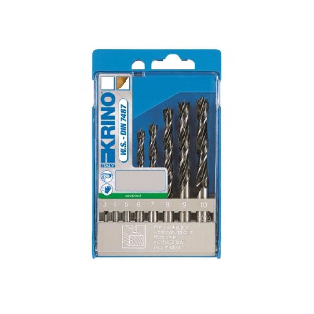 ASSORTIMENTO PUNTE LEGNO PEZZI 8 DA Ø MM 3 A MM 10 KRINO