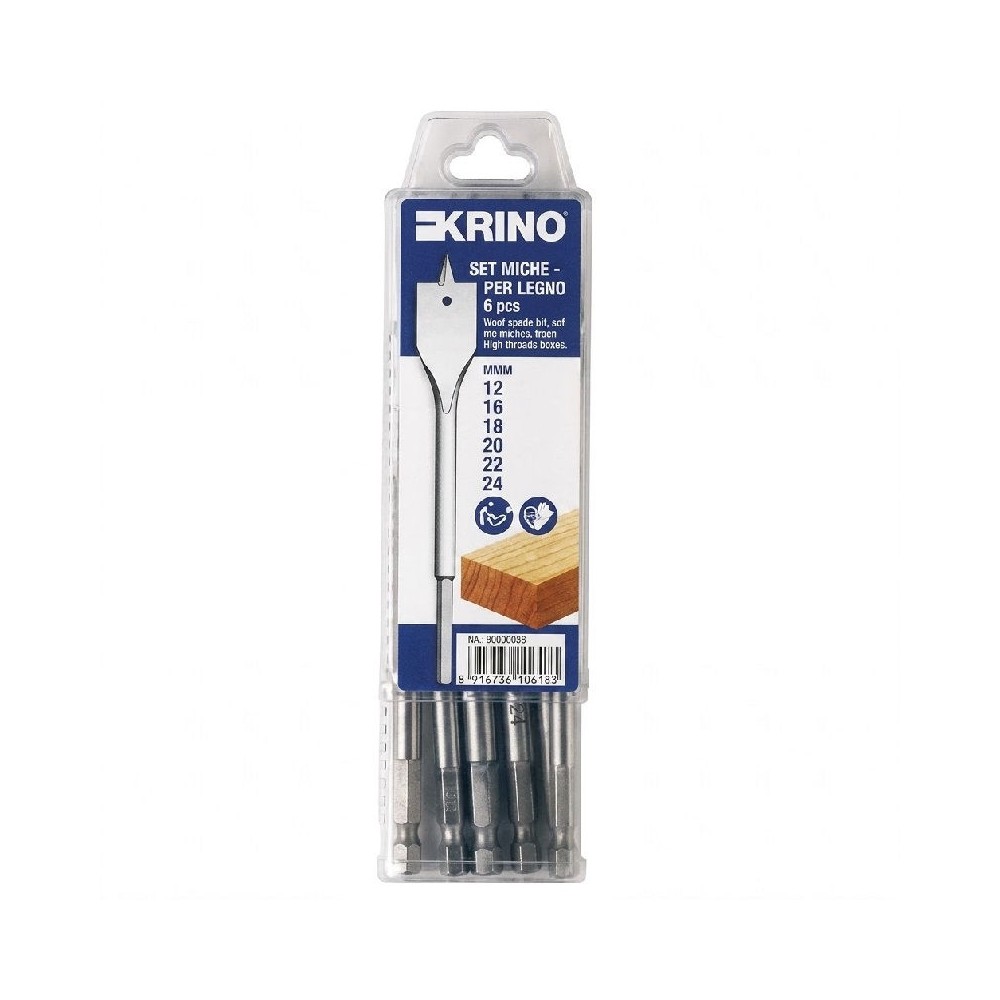 ASSORTIMENTO MECCHIE LEGNO PEZZI 6 DA Ø MM 10 A MM 25 KRINO