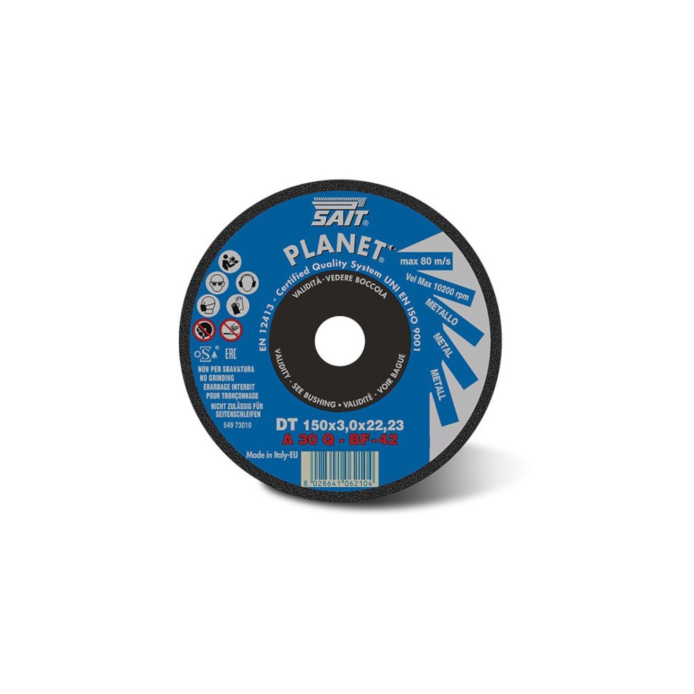 DISCO DA TAGLIO PLANET-DS PER METALLI Ø MM 115 FORO Ø MM 22,23 SAIT
