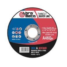 DISCO DA TAGLIO PER METALLI Ø MM 115 FORO Ø MM 22,23  ABRA BETA