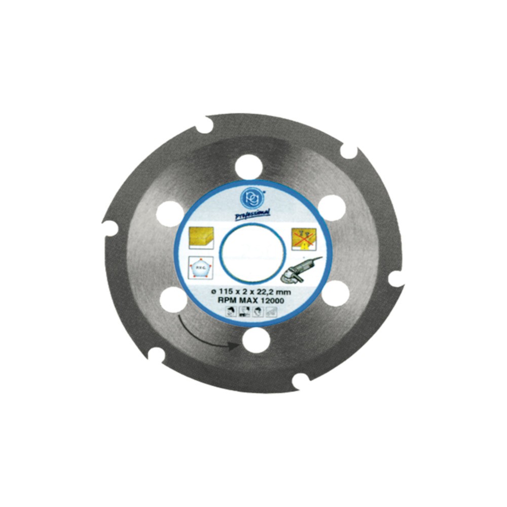 DISCO PER LEGNO E PVC Ø MM 115 FORO Ø MM 22,2 SPESSORE MM 2
