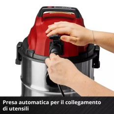 ASPIRASOLIDI E LIQUIDI BIDONE INOX TC-VC 3055 SA LITRI 30 900W EINHELL