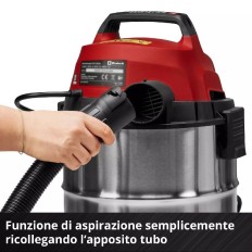 ASPIRASOLIDI E LIQUIDI BIDONE INOX TC-VC 3055 SA LITRI 30 900W EINHELL
