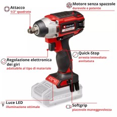AVVITATORE IMPULSI BATTERIA IMPAXXO 18 VOLT 18X-CHANGEEINHELL