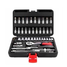 ASSORTIMENTO CHIAVI BUSSOLE + ACCESSORI DA 1/4 PZ 46 VALIGETTA ANTIURTOLTI