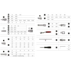 ASSORTIMENTO CHIAVI BUSSOLE + ACCESSORI DA 1/4 - 1/2 PZ 108 VALIGETTA ANTIURTO LTI