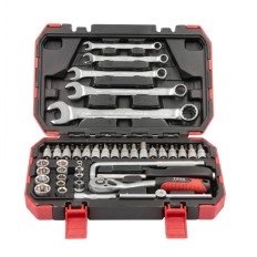 ASSORTIMENTO CHIAVI BUSSOLE + ACCESSORI DA 1/4 E CHIAVI COMBINATE VALIGETTA 40 PEZZI