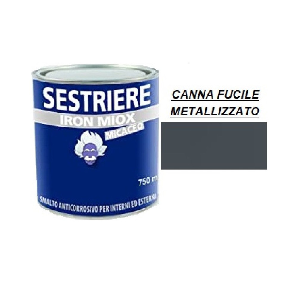 SMALTO MICACEO IRON MIOX GRANA GROSSA CANNA FUCILE METALLIZZATO 2194  SESTRIERE