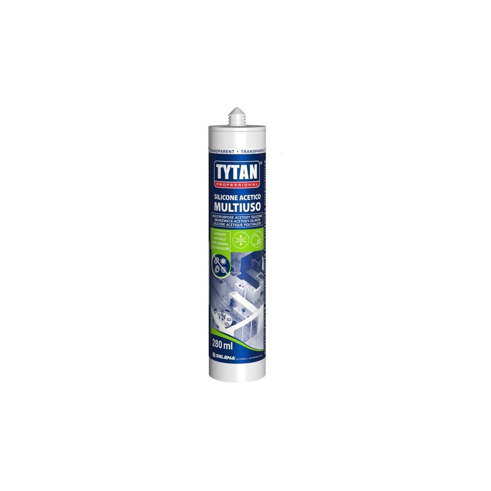 SILICONE ACETICO UNIVERSALE ANTIMUFFA MULTIUSO 280 ML  TYTAN
