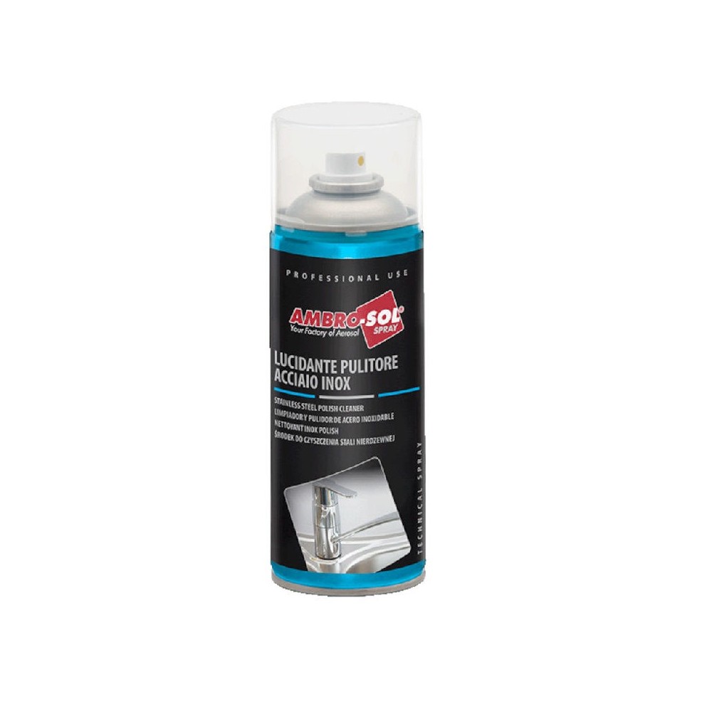 LUCIDANTE PULITORE BOMBOLETTA SPRAY ACCIAIO INOX ML 400 AMBRO-SOL  