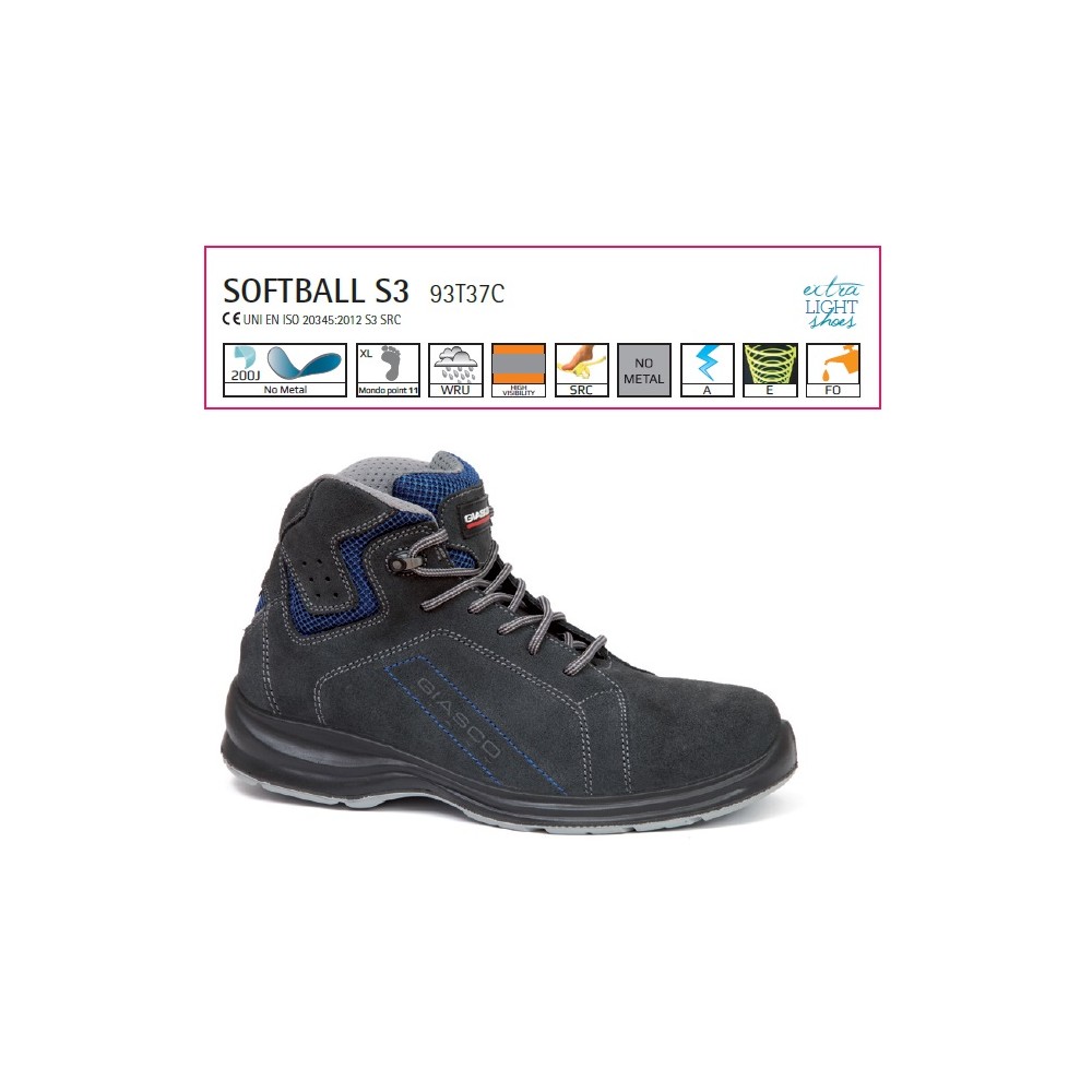 SCARPE ANTINFORTUNISTICHE SOFTBALL ALTE S3 PELLE GROPPONE WRU GIASCO