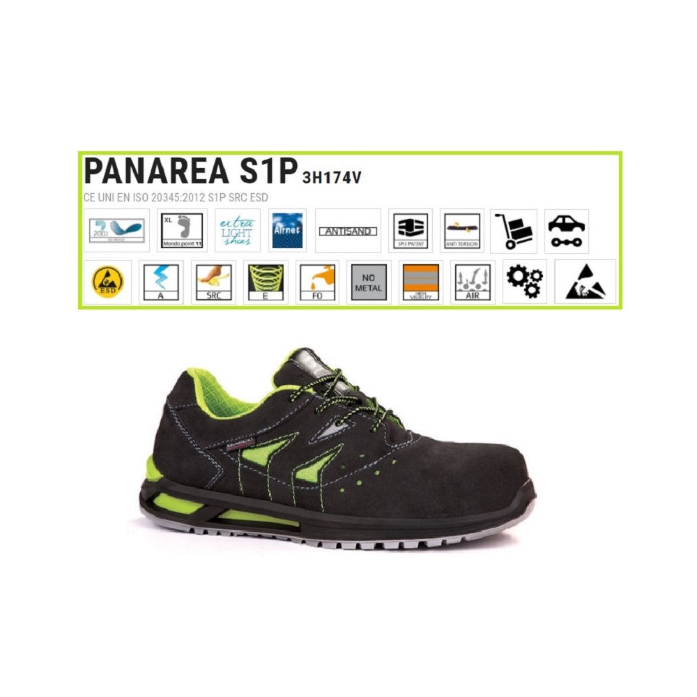 SCARPE ANTINFORTUNISTICHE PANAREA S1P PELLE GROPPONE SCAMOSCIATO GIASCO