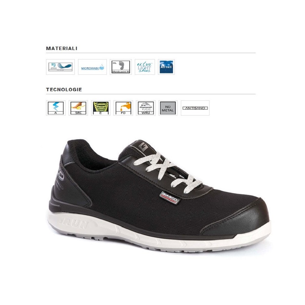 SCARPE ANTINFORTUNISTICHE SHAMAL BASSE S3 TESSUTO ESTERNO TECNICO IN MICROWASH GIASCO