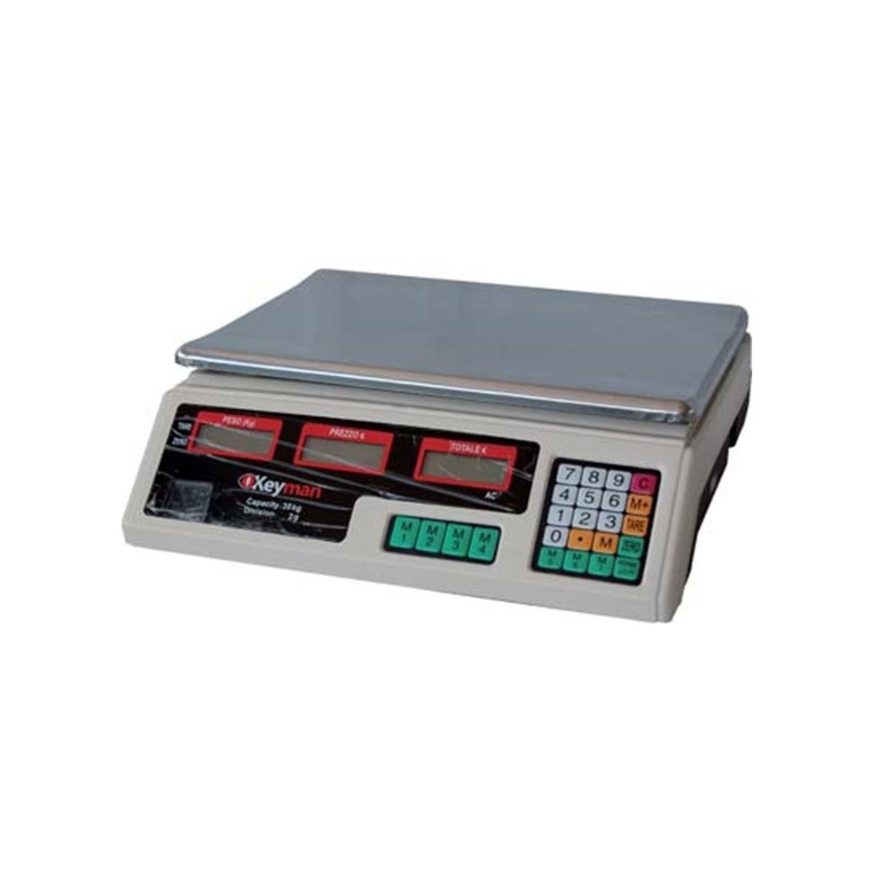 BILANCIA DIGITALE 420100 KG 35/GR 2 DISPLAY LCD PIATTO CM 34X23EFFE