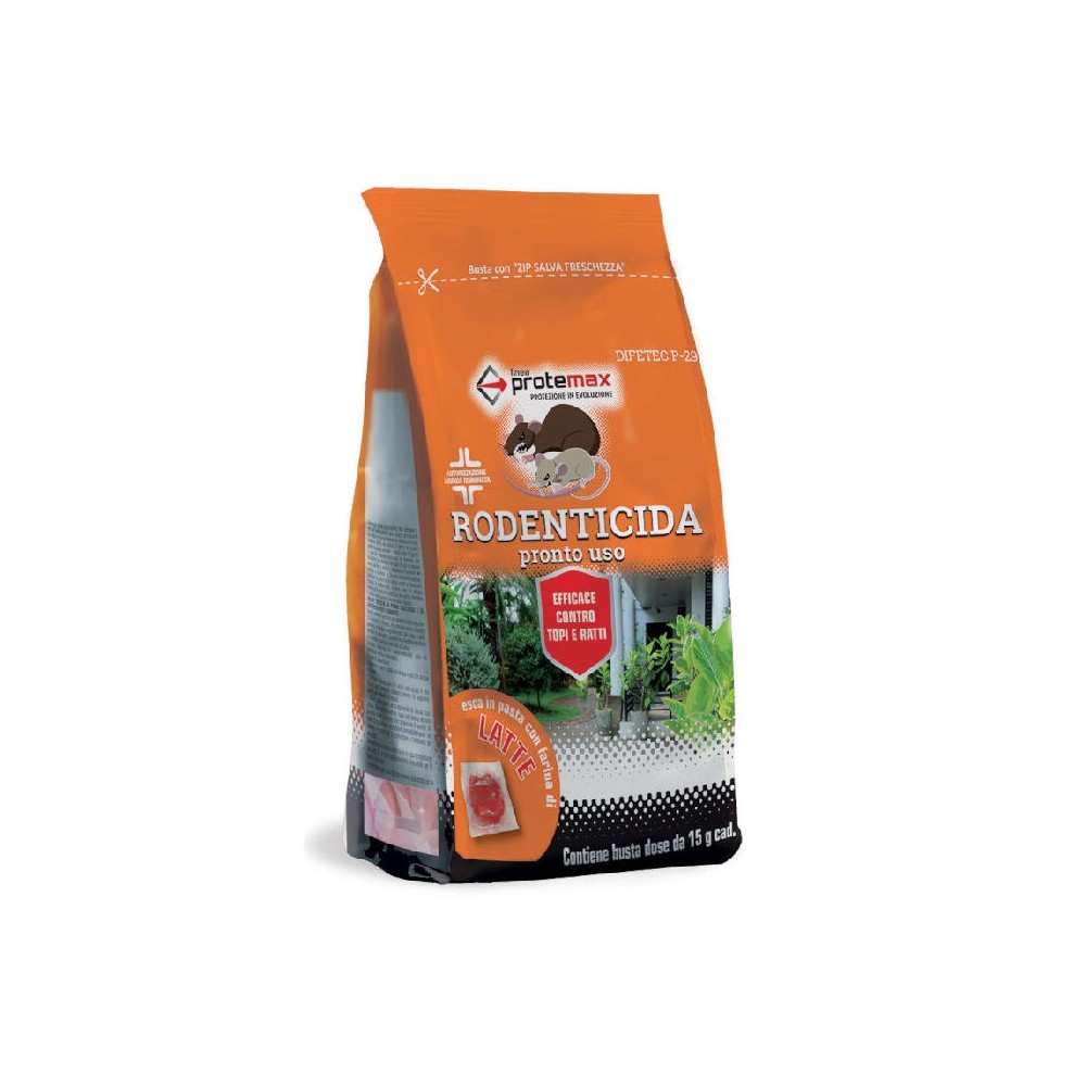 RODENTICIDA PASTA ROSSA DF 10 BUSTINE DA GR 15 PROTEMAX