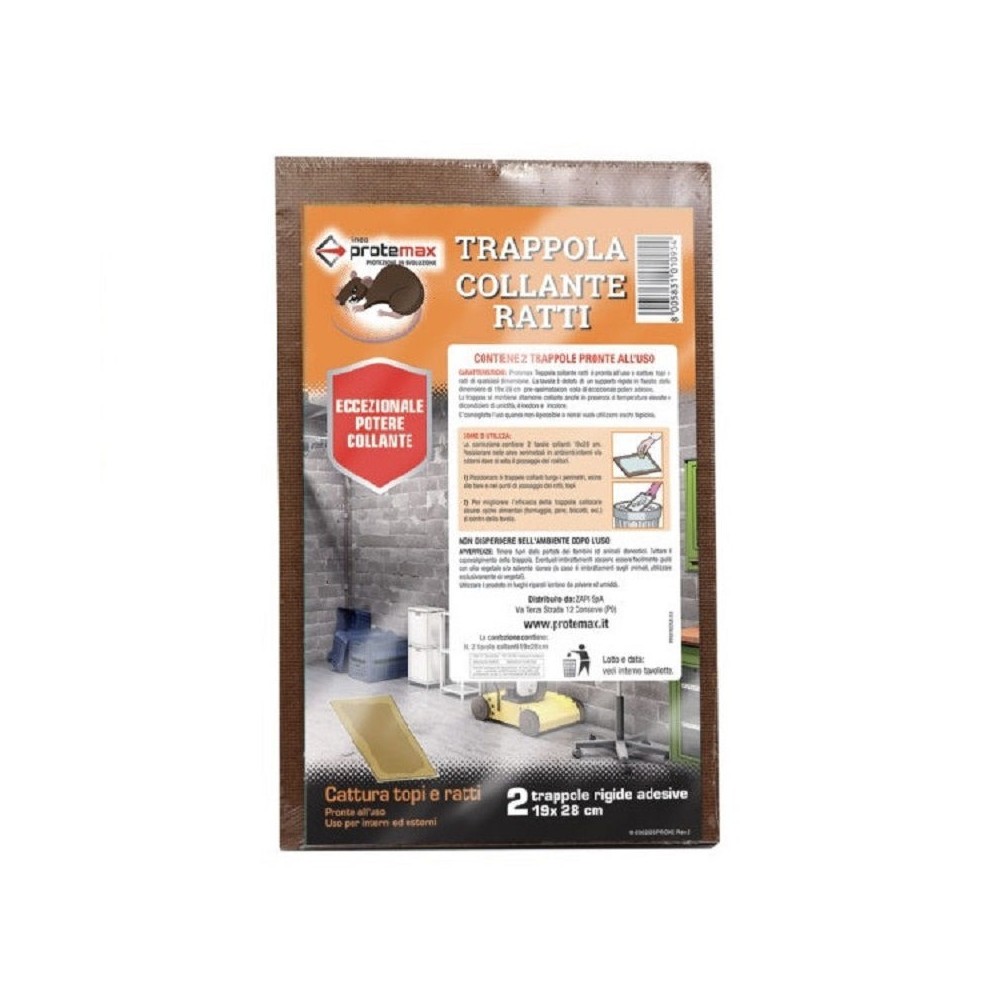 TRAPPOLA COLLANTE PER RATTI BLISTER 2 PEZZI PROTEMAX