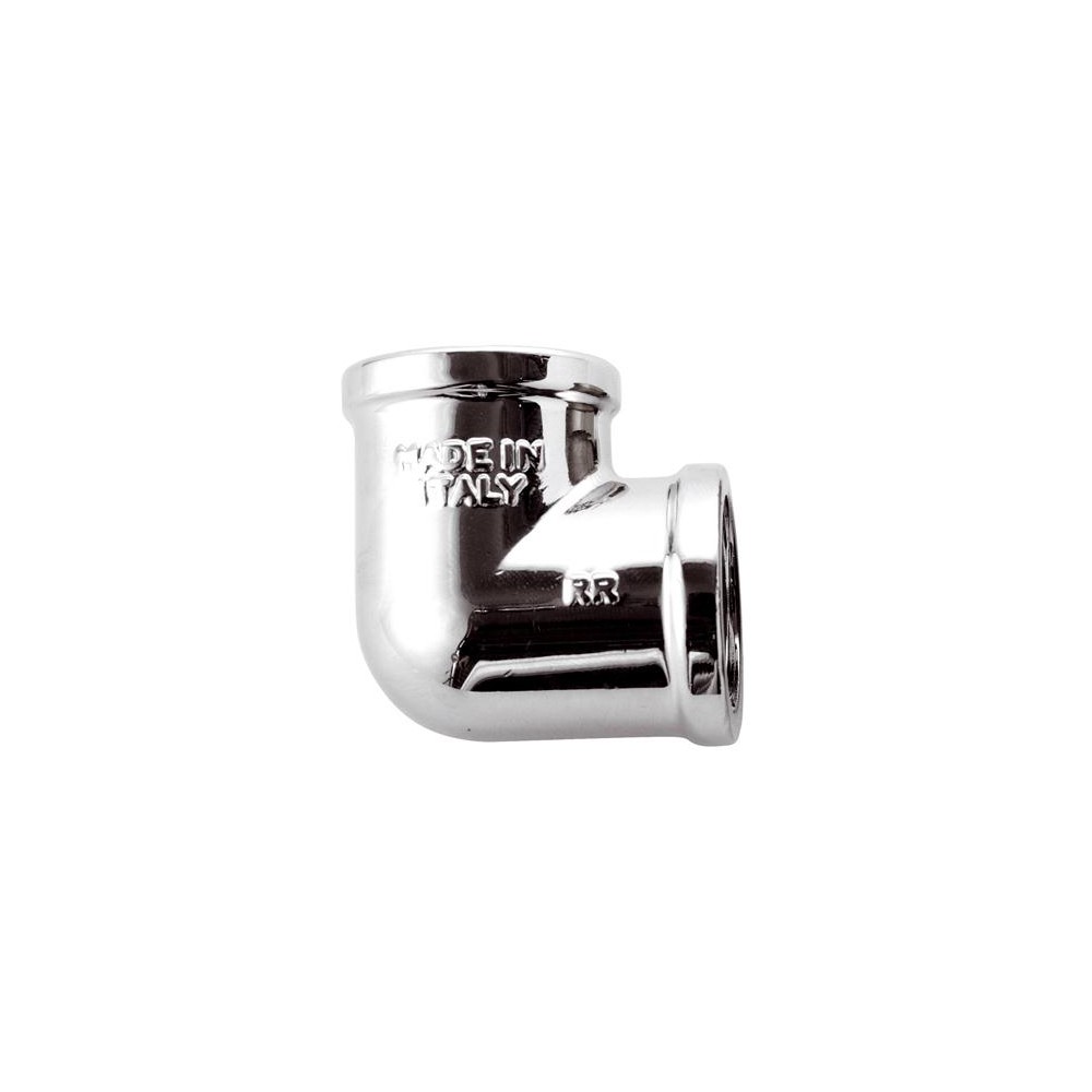 GOMITO OTTONE CROMATO FEMMINA FEMMINA Ø 1/2"