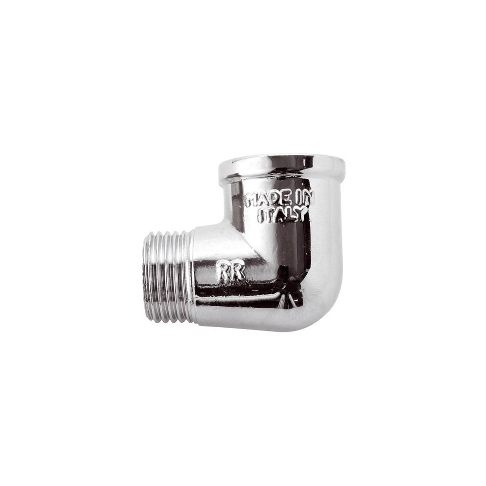 GOMITO OTTONE CROMATO MASCHIO FEMMINA Ø 1/2"