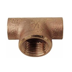 TEE BRONZO SALDARE ATTACCO CENTRALE FILETTATO
