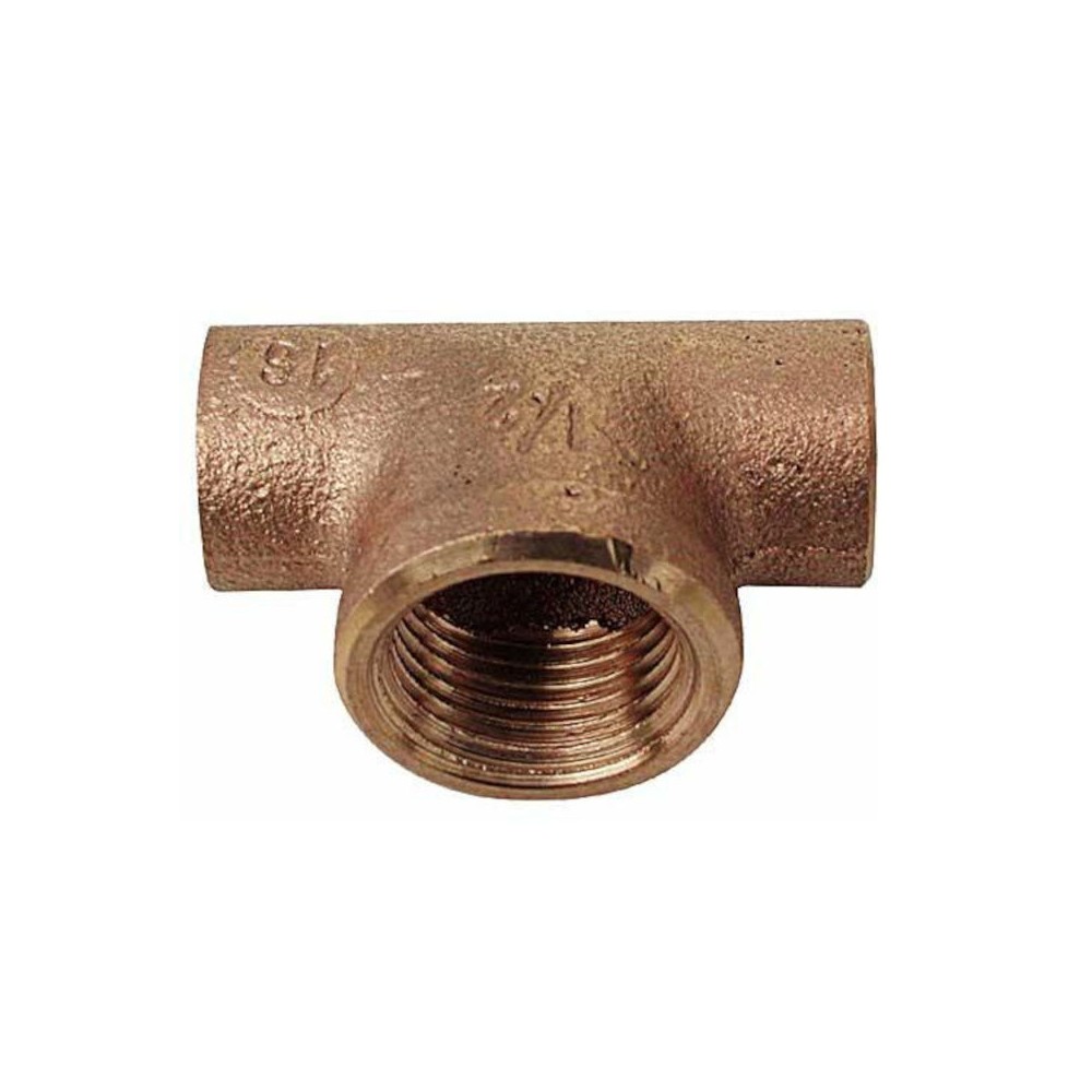 TEE BRONZO SALDARE ATTACCO CENTRALE FILETTATO