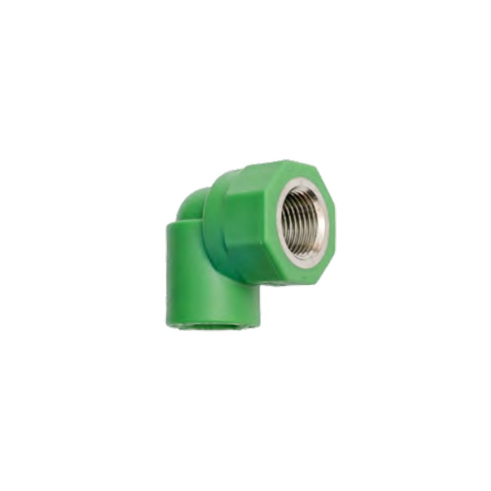 RACCORDO POLIPROPILENE GOMITO FILETTATO FEMMINA FEMMINA Ø 1/2 X 20 MM