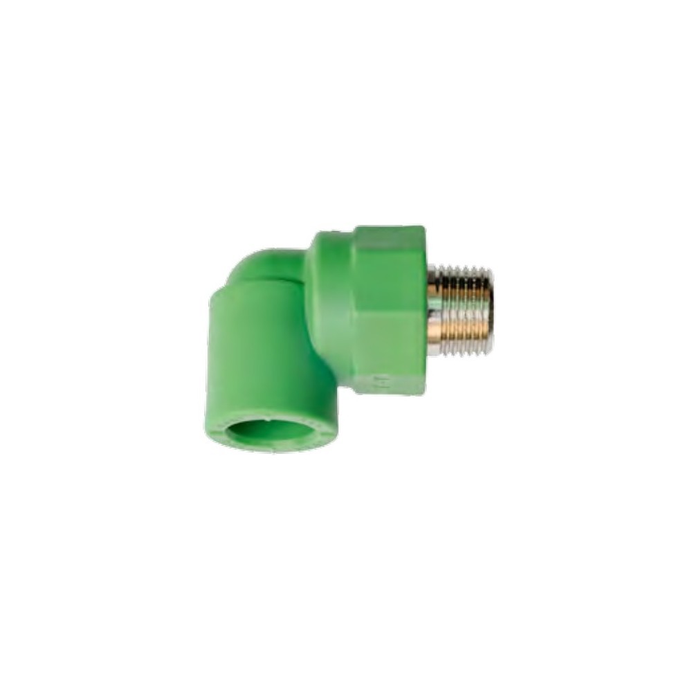RACCORDO POLIPROPILENE GOMITO FILETTATO MASCHIO FEMMINA Ø 1/2 X 20 MM
