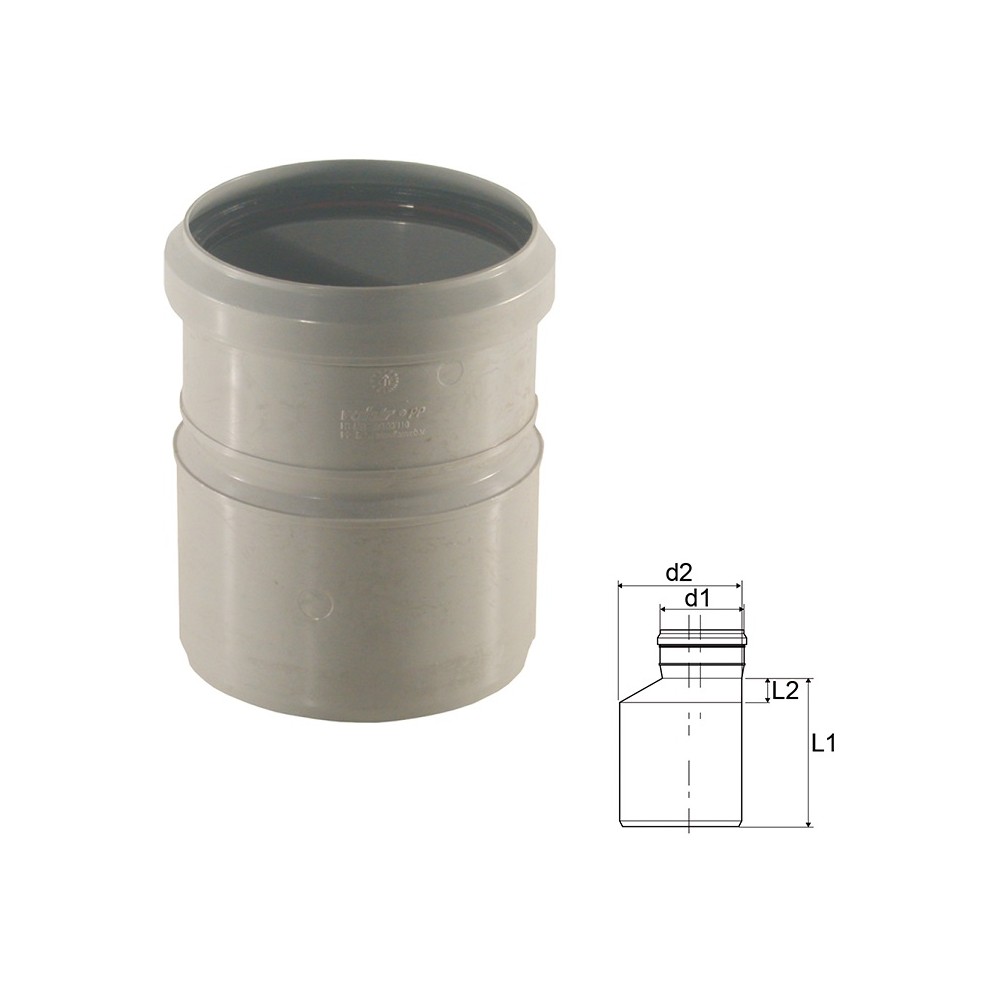 RACCORDO INNESTO PASSAGGIO POLIPROPILENE IN PVC Ø