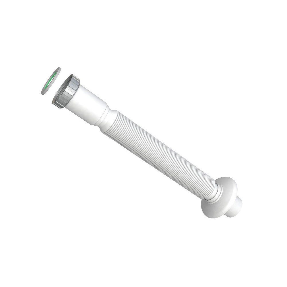 SIFONE X LAVABO E BIDET IN POLIETIENE BIANCO GHIERA METALLO Ø 1"1/4