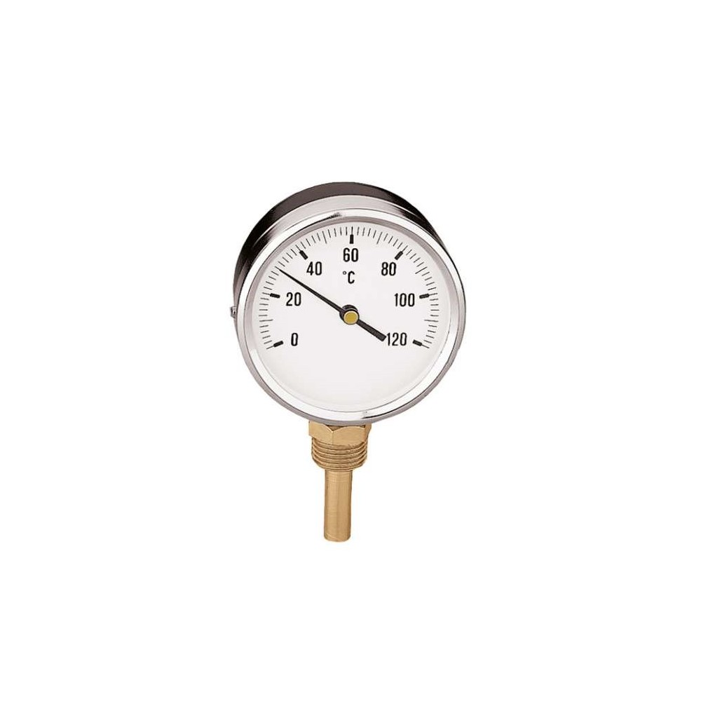 TERMOMETRO DA 0° A 120° GAMBO ATTACCO RADIALE 100 Ø 80 MM